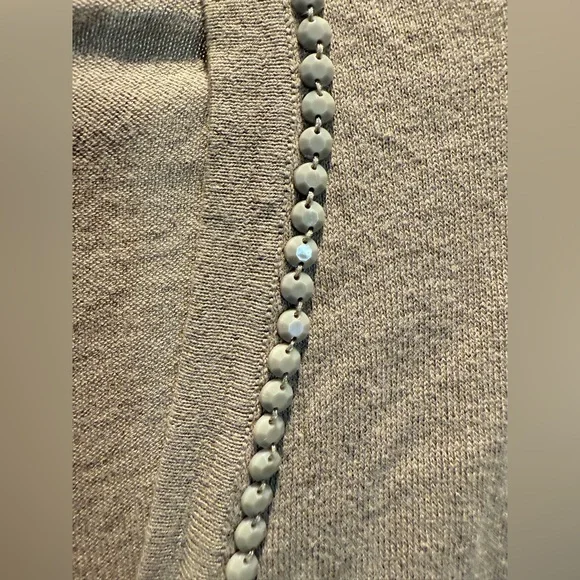 Old Navy tan cardigan embellishments lightweight soft 100% cotton vintage 2010 - Picture 9 of 9